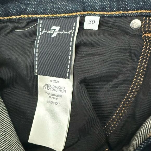 7 For All Mankind The Straight Classic Dark Blue Jeans Los Angeles Men’s Size 30 - Picture 7 of 15